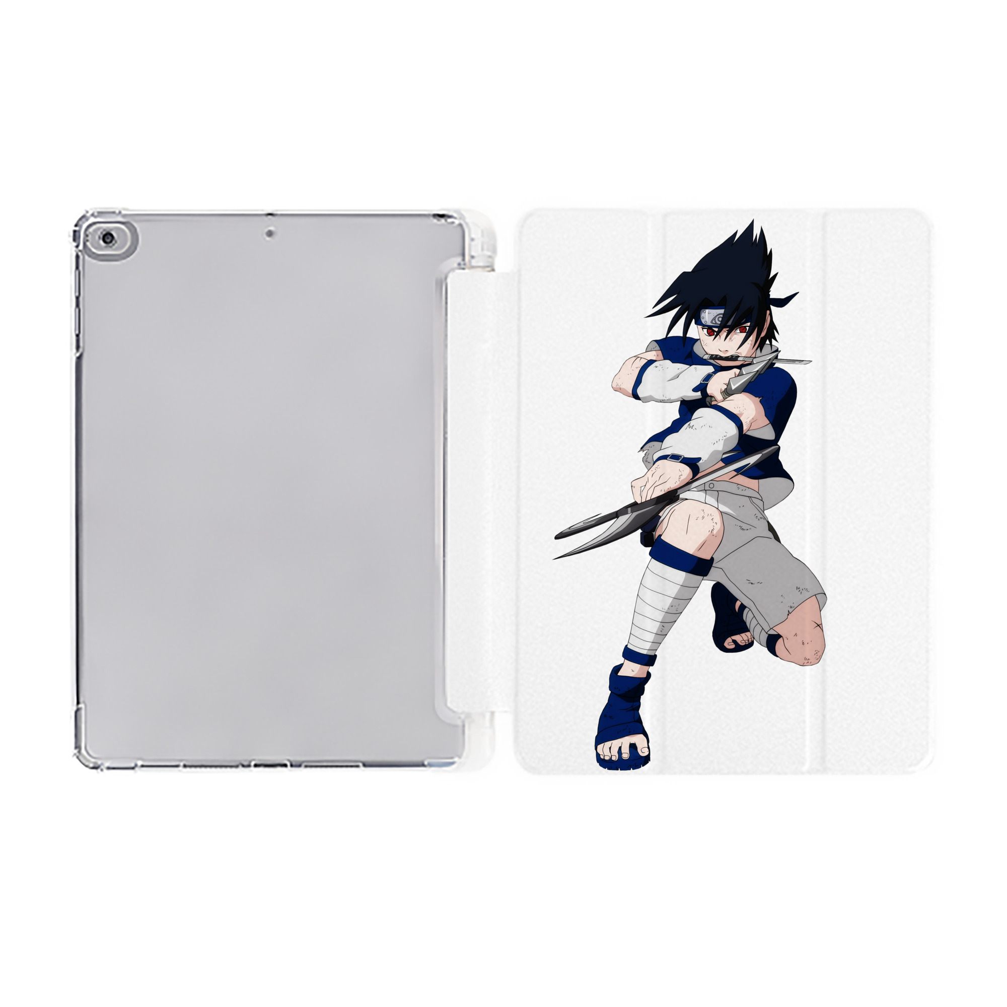 （画像用） NARUTO -ナルト- うちは サスケ Uchiha Sasuke IPad ケース ペン収納付き 三つ折りスタンド PUレザー×シリコン 対応機種9.5/10.5/10.9インチ